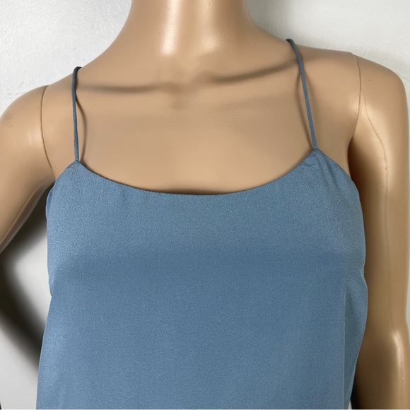 NEW CAMI NYC BLUE SILK TOP - Picture 3 of 8